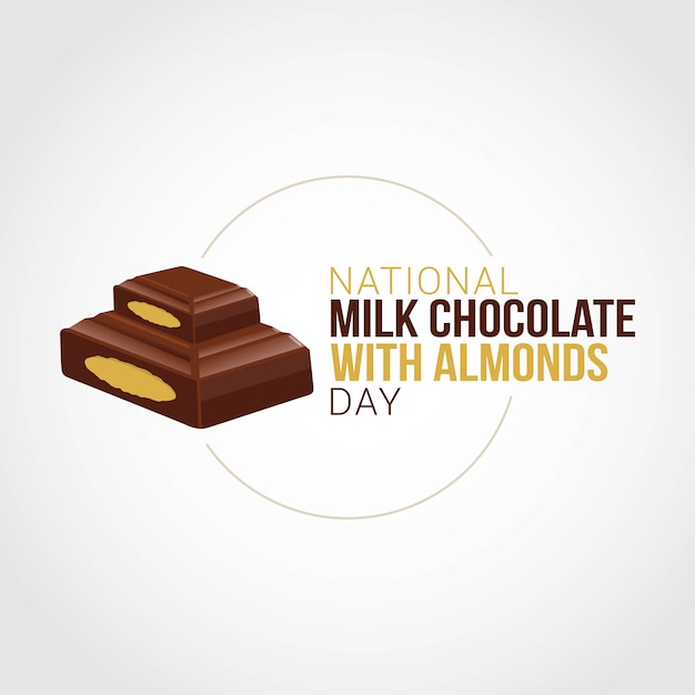 National milk chocolate with almonds day