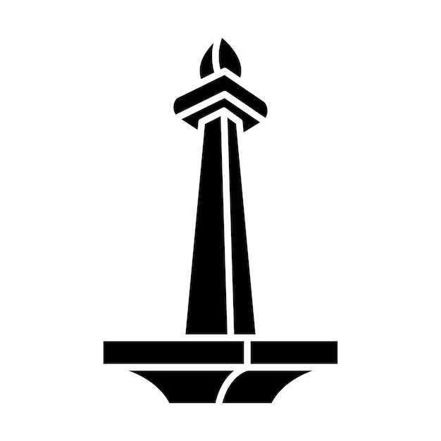 National monument icon vector of jakarta city on trendy style for design and print