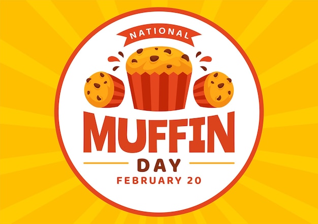 National Muffin Day Vector Illustration with Chocolate Chip Food Classic Muffins Delicious