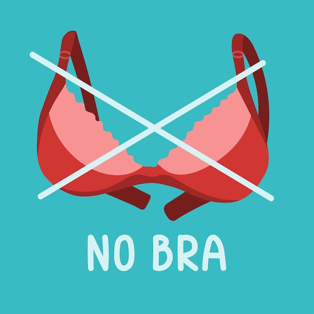 Vector national no bra day illustration 13 october day feminism love acceptance body breast cancer survivor