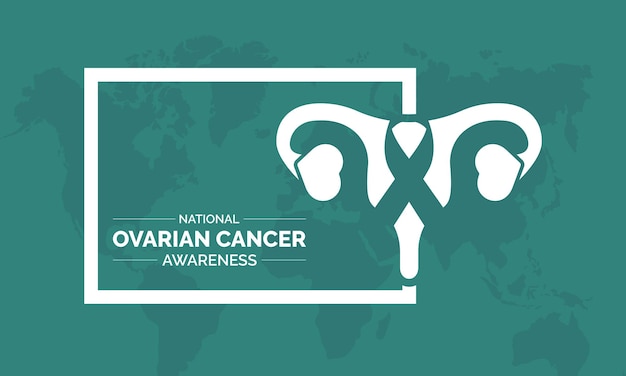 National Ovarian Cancer Awareness Month vector banner template Health Care concept of uterus women disease sexual prevention vector illustration idea