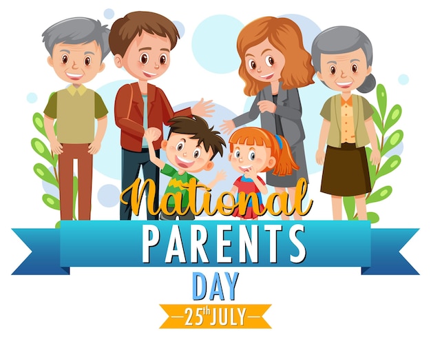 National Parents Day On 25th July Poster Template