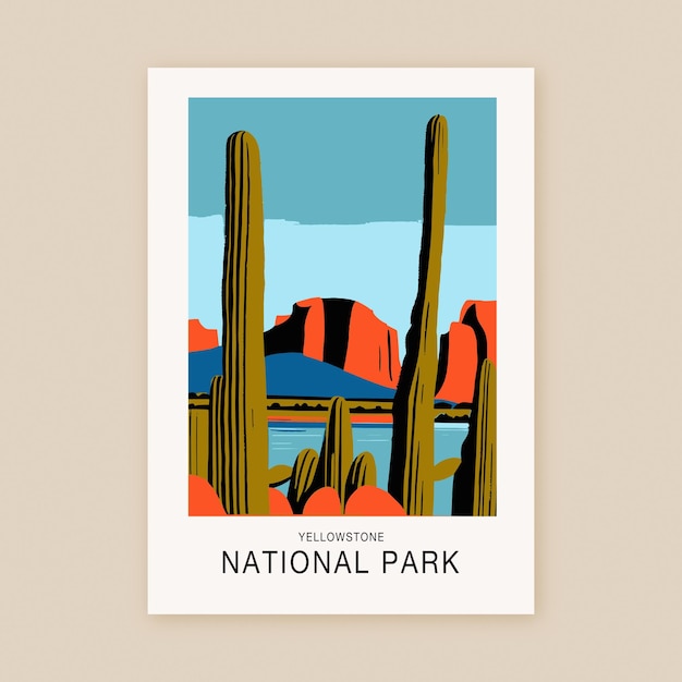 National Park Minimalist Travel Retro Poster Print