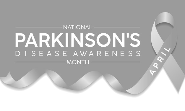 Вектор Национальный месяц осведомленности о болезни паркинсона отмечается каждый год в апреле.