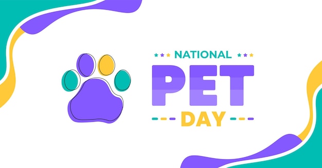 4월 11일에 기념되는 National Pet Day 배경 또는 배너 디자인 템플릿