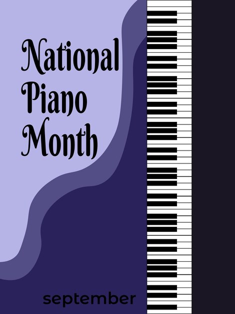 National piano month idea for poster banner flyer or postcard