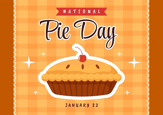 Vector national pie day with food consisting of pastry shells and various fillings in illustration