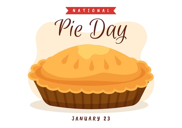 National Pie Day with Food Consisting of Pastry Shells and Various Fillings in Illustration