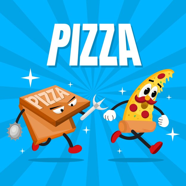 National Pizza Day Character Illustration