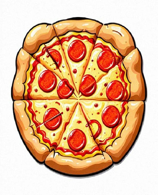 National Pizza Month 2d vector white background