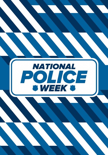 Vector national police week in united states police hero police badge and patriotic memorial day vector