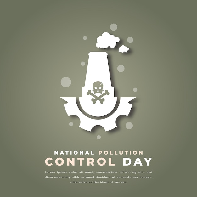 national pollution control day paper cut style design illustration for background poster banner ads