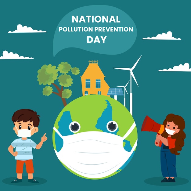 National pollution prevention day art stock