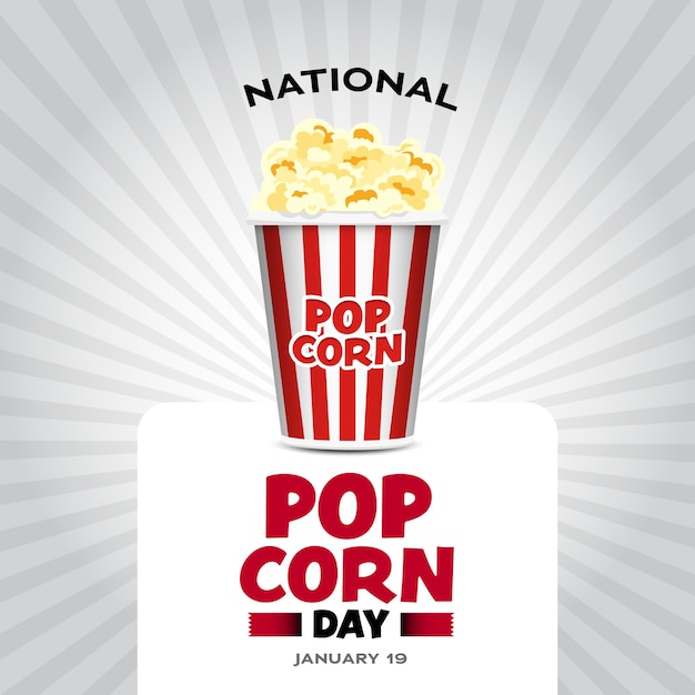 Vettore national popcorn day vector illustration il 19 gennaio vector illustration design