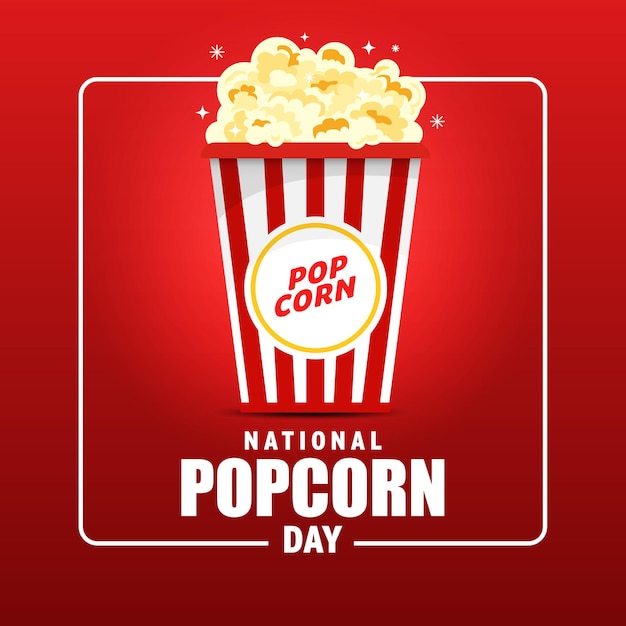 Vettore national popcorn day vector illustration il 19 gennaio vector illustration design