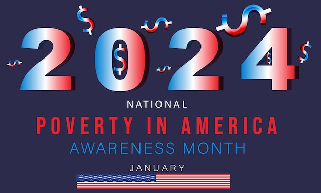 Vector national poverty in america awareness month background banner card poster template vector