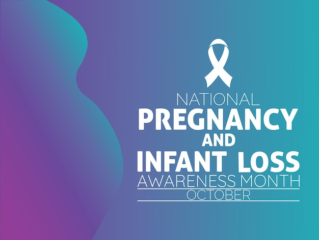 National pregnancy and infant loss awareness month commemorates grief strength and support for families remembering precious lives vector illustration template