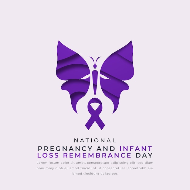 National Pregnancy and Infant Loss Remembrance Day Paper cut Vector Design Background Poster Banner