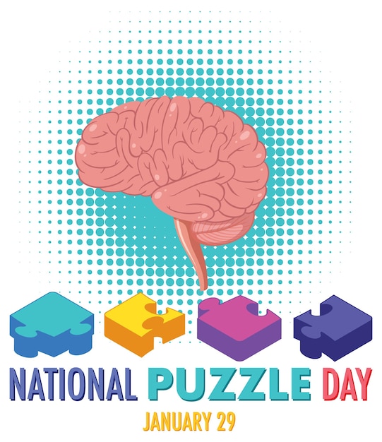 Vector national puzzle day banner design