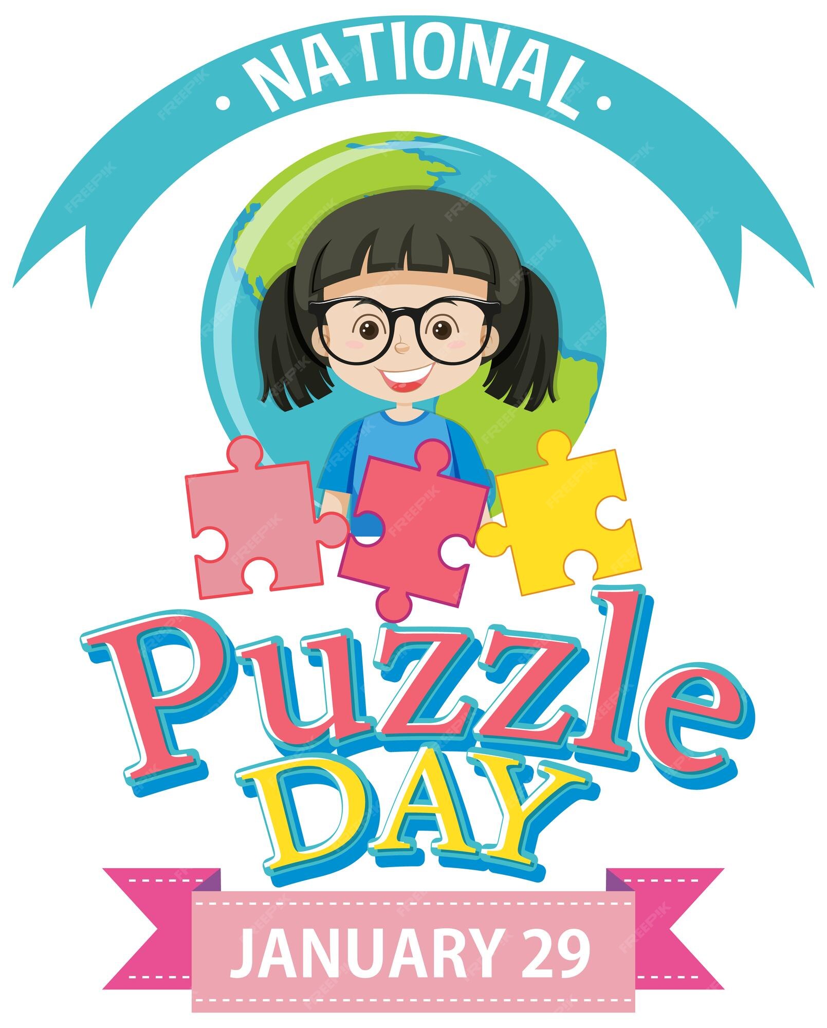 Premium Vector National puzzle day banner