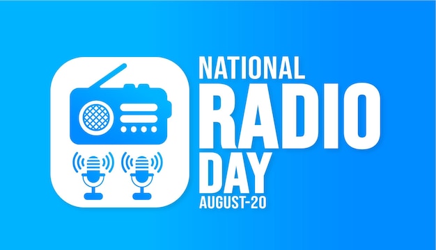 National Radio Day background template Holiday concept background banner placard card and post