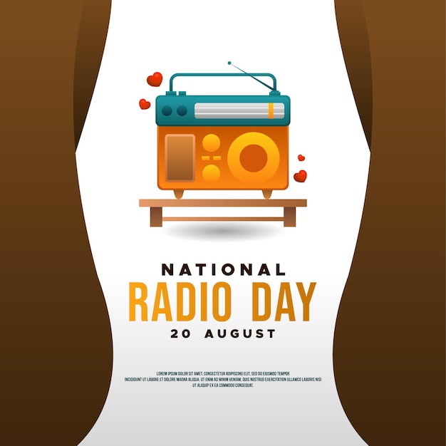 Vettore banner di design del giorno della radio nazionale