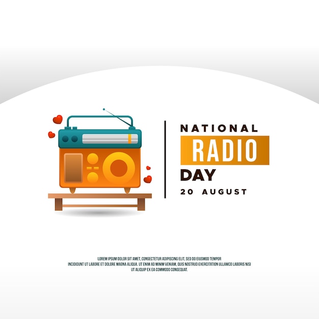 Vettore banner di design del giorno della radio nazionale