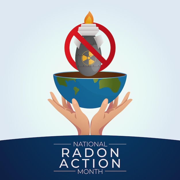 national radon action month design template vector eps 10