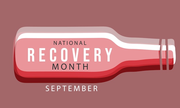 National Recovery month background banner card poster template Vector illustration