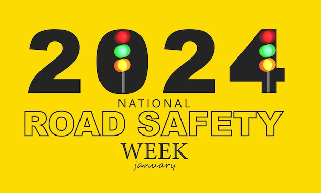 National road safety week background banner card poster template vector illustration