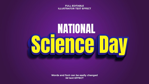 National science day 3d text effect