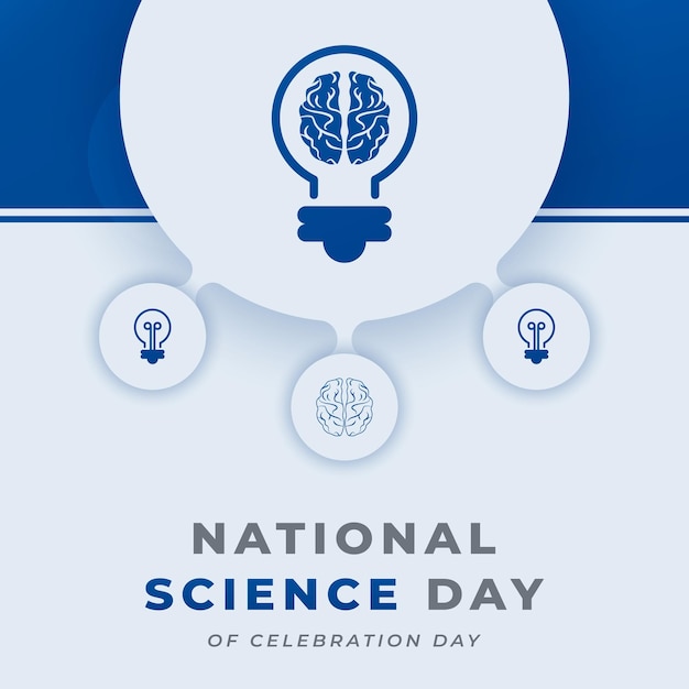 배경 포스터 배너 광고에 대한 국립 과학의 날 축하 벡터 디자인 일러스트