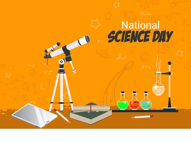 Плакат или фон баннера Национального дня науки
