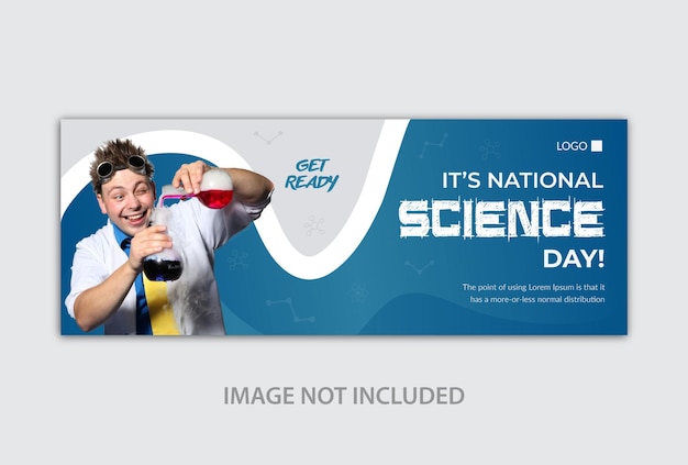 National Science Day social media Facebook cover banner template