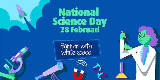 Vector national science day web banner and social media post