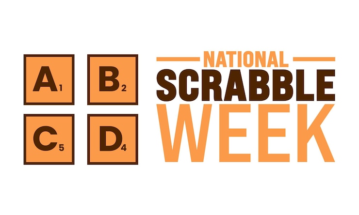 Vector national scrabble week background template holiday concept use a background banner placard card