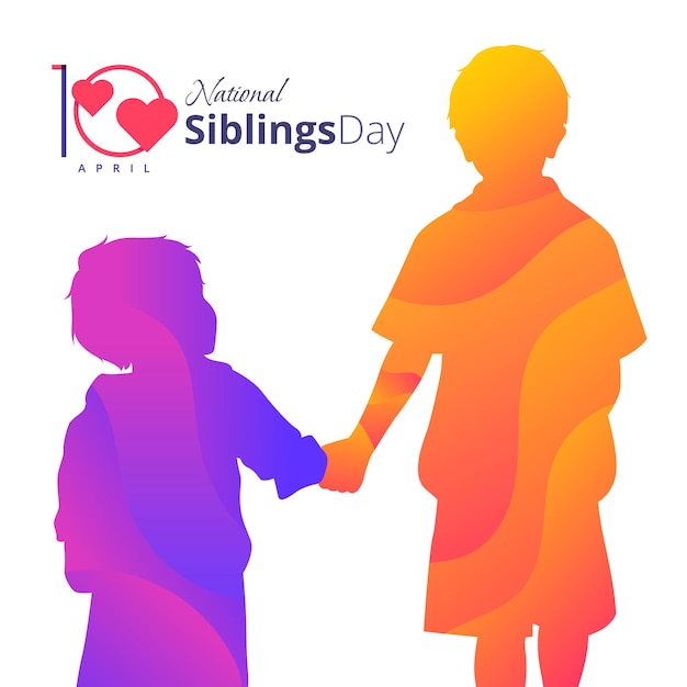 National siblings day celebration brothers day celebration minimalist modern design 10 april