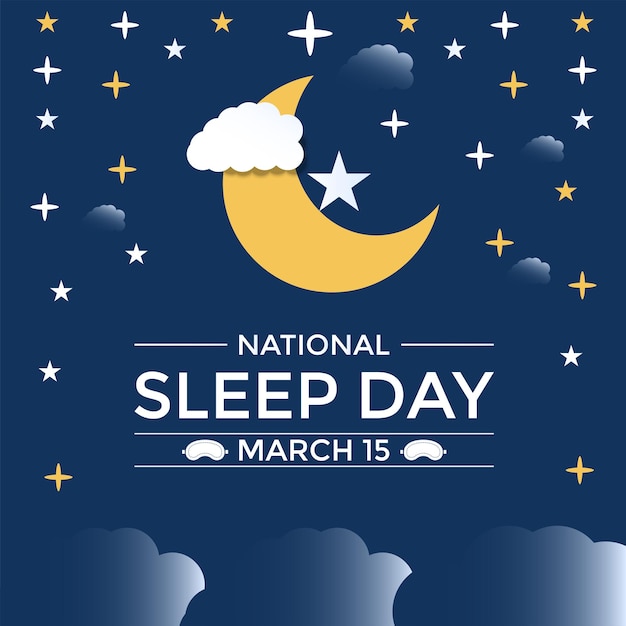 National Sleep Awareness day Observed every year of March Banner poster flyer background design