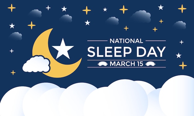 National Sleep Awareness day Observed every year of March Banner poster flyer background design