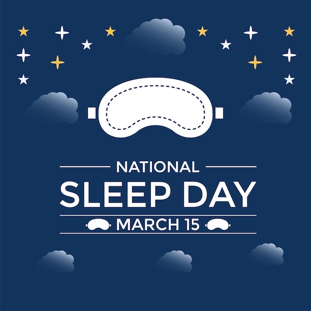 Vector national sleep awareness day observed every year of march banner poster flyer background design