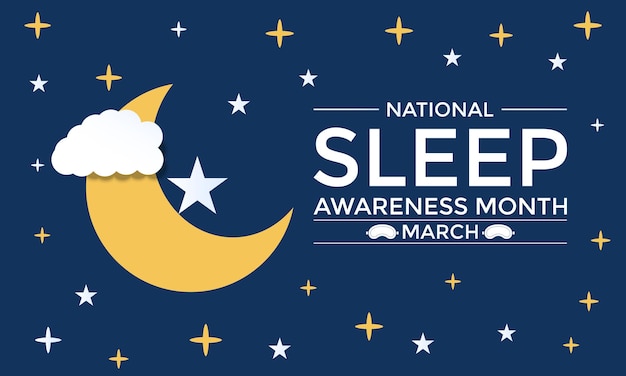 National Sleep Awareness Month Observed every year of March Night mode looking moon light