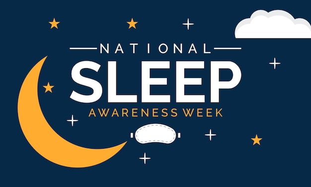 National Sleep Awareness Week vector sjabloonontwerp voor banner kaart poster achtergrond