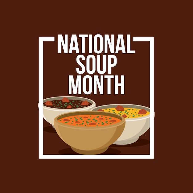 Premium Vector National soup month