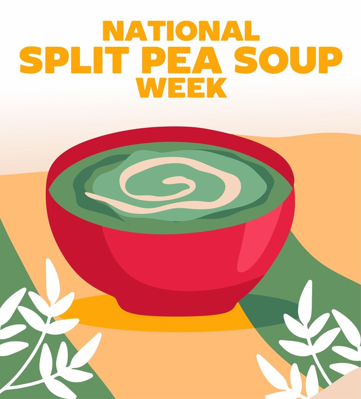 Vector national split pea soup week with delicious soup