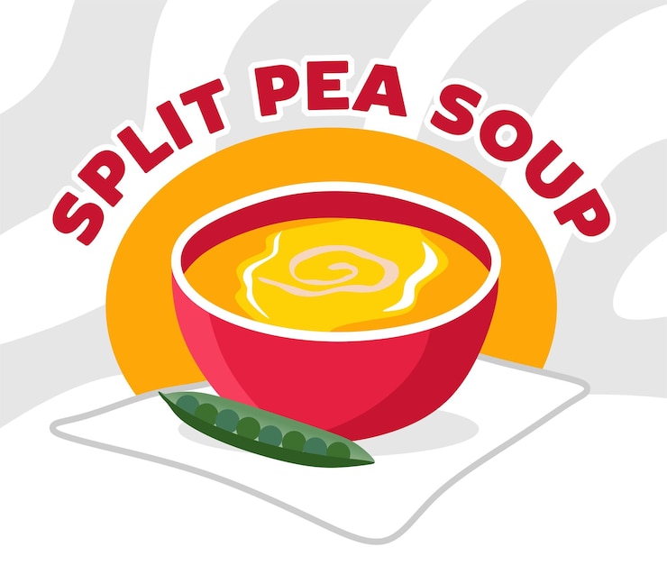 Vector national split pea soup week with delicious soup