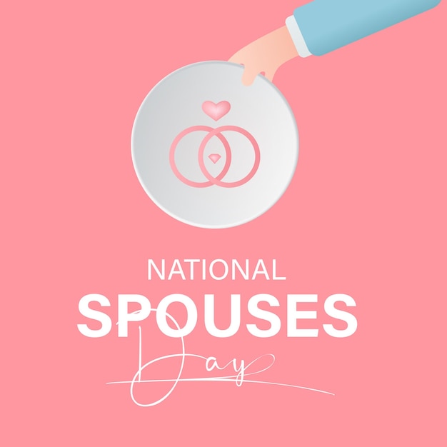 National spouses day vector template celebrating love and togetherness with couple's romance and appreciation illustration background banner card poster design