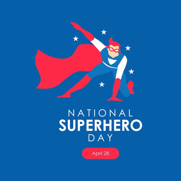 National superhero day poster template