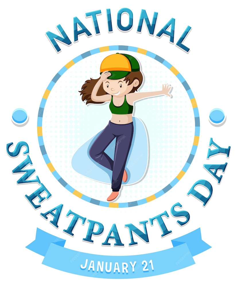 Premium Vector National sweatpants day text banner