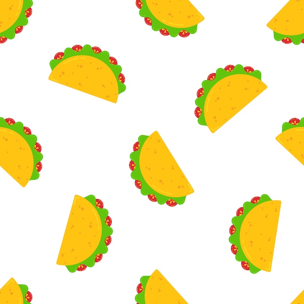 Vector national taco day festive design seamless pattern