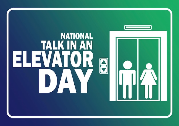 National Talk In An Elevator Day Vector Template Design Illustration